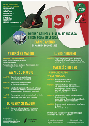 Raduno Gruppi Alpini della Valle Anzasca e Festa della Repubblica